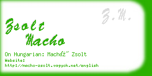 zsolt macho business card